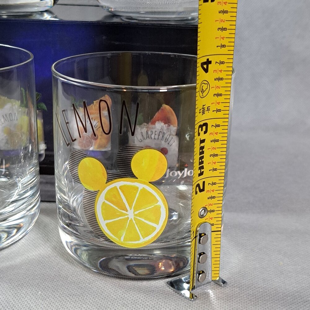 NEW Joyjolt Disney Mickey Mouse Citrus Glasses ~ Set Of 4 10 Oz Drinking Glasses - Picture 13 of 13